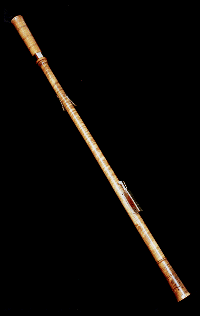 Photograph of the bass cornamuse - largest member of the windcap family